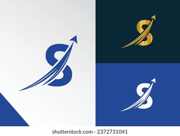 Letter S with Finance logo concept. marketing and growth arrow financial business logo design