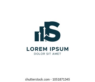 Letter S Financial Chart Logo Design