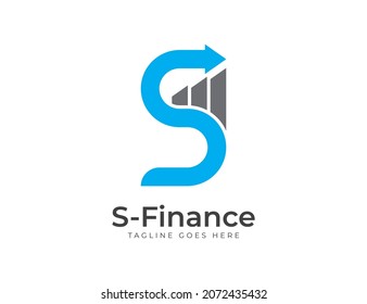 Plantilla de vector del logotipo financiero de la letra S