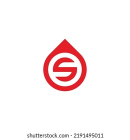 Letter S fire, circle geometric symbol simple logo vector