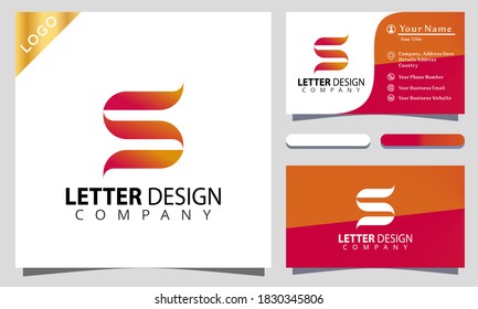 Letter S Fire Colorful Logo Design Inspiraton, Business Card