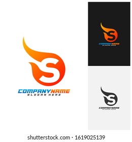 Letter S with Fire Logo Design Vector Template, Creative design, Icon Symbol, Illustration