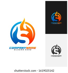 Letter S with Fire Logo Design Vector Template, Creative design, Icon Symbol, Illustration