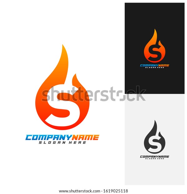Letter S with Fire Logo Design\
Vector Template, Creative design, Icon Symbol,\
Illustration