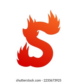 Letter s with fire logo template illustration