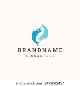 Letter s fish abstract logo template vector illustration design