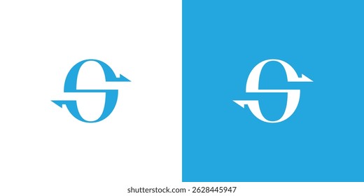 Letter S with Fishing Hook Logo Design