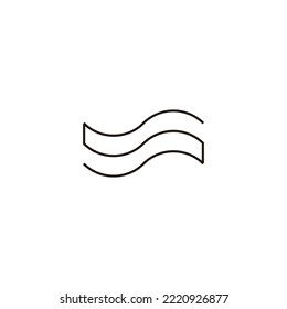Letter S flag, line geometric symbol simple logo vector