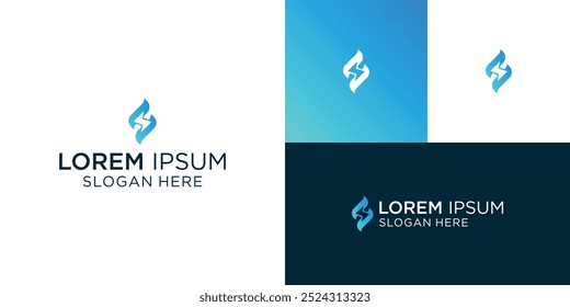 letter s flash and blue fire logo
