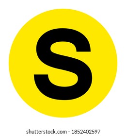 Letter S Floor Marker Symbol, Vector Illustration, Isolate On White Background Label. EPS10