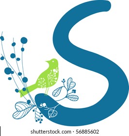 letter S in floral design