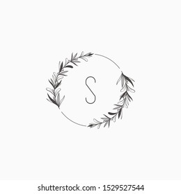 Letter S floral feminine logo