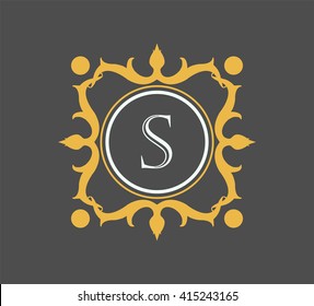Letter S  Floral monogram.