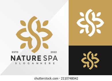 Letter S Floral Nature Spa Logo Design Vector Illustration Template