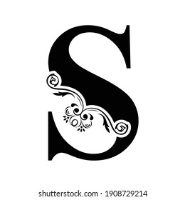 Letter S Flower Letters Vintage Ornament Stock Vector (Royalty Free ...