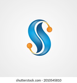 Logotipo de puntos flotantes de la letra S