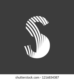 letter S font typography art deco 20s on gray background editable vector