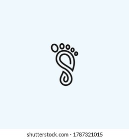 letter s with foot logo design vector icon illustration