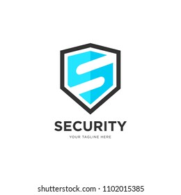 letter s forming a shield shape. logo vector. icon template.