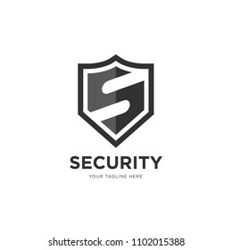 letter s forming a shield shape. logo vector. icon template.