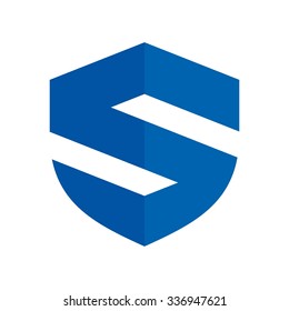 letter s forming a shield shape. logo vector. icon template.