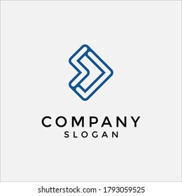 letter S forward arrow logo. editable and easy to custom