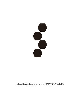 Letter S four hexagons geometric symbol simple logo vector