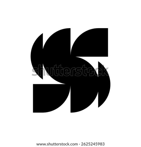 Letter S fragmented and spreading bold emblem logo vector