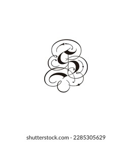 Marco de letra S, líneas símbolo geométrico simple vector logotipo
