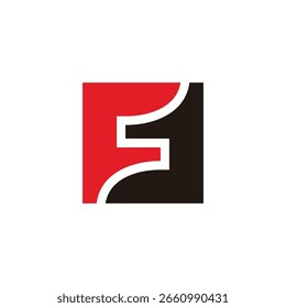 letter s fst simple geometric square colorful logo vector 