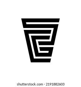 Letter S, G, and C in the coffee cup shape for initial logo or brand.