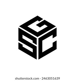 Letter s g c hexagonal shapes alphabet modern polygon abstract monogram logo