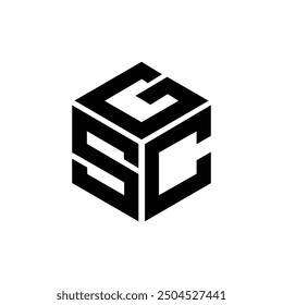Letter s g c polygon shape modern monogram logo idea
