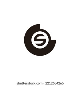 Letter s in G, circle geometric symbol simple logo vector