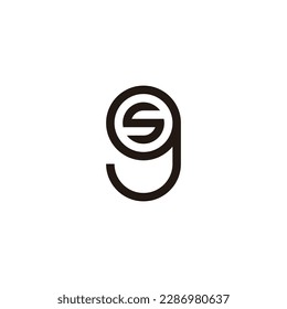 Letter s in g, circle geometric symbol simple logo vector