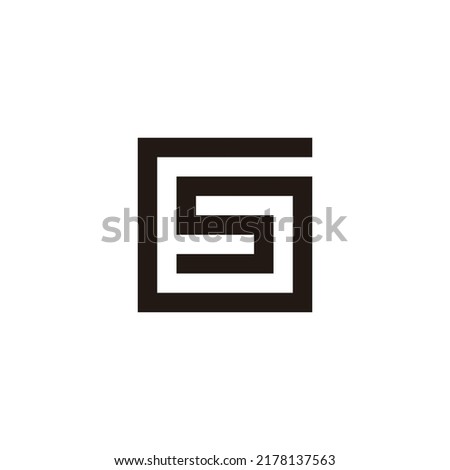 Letter s and G connect, square geometric symbol simple logo vector