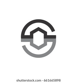 letter s and g with hexagon logo