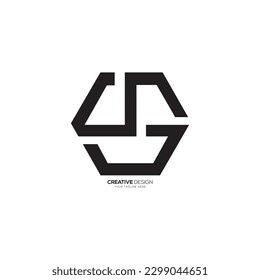 Letter S G or G S hexagon unique modern logo. S G polygon logo. S G logo