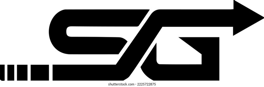 Diseño del logotipo de la letra S G símbolo monocromo creativo mínimo, emblema de la letra del alfabeto