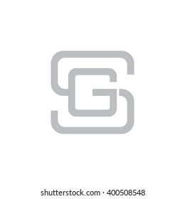 letter S and G monogram square shape logo gray