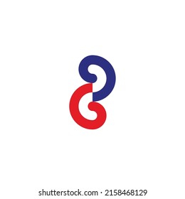 Letter S and G outline geometric symbol simple logo vector