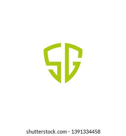 letter S G shield icon logo design concept