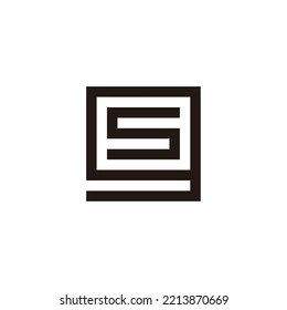 Letter S in g, square geometric symbol simple logo vector
