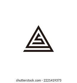 Letter S in g triangle geometric symbol simple logo vector