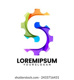 letra S gear diseño de logotipo de icono creativo 