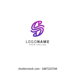 letter S geometric logo design vector