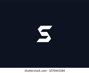 letter S geometric logo template element.