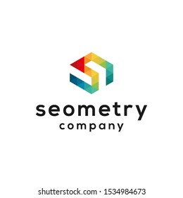 letter S geometry design vector