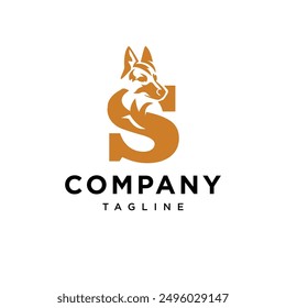 Letter S German Shepherd Logo Icon Vector