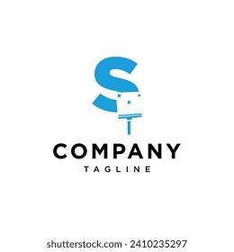 Letter S Glass cleaning logo icon vector template.eps